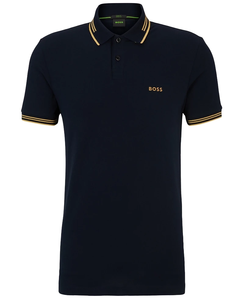 Boss by Hugo Men's Stretch-Cotton Slim-Fit Polo Shirt