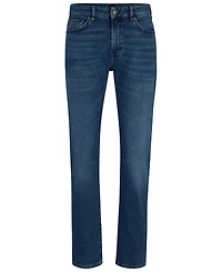 Boss by Hugo Men's Mid-Blue Comfort-Stretch Regular-Fit Jeans