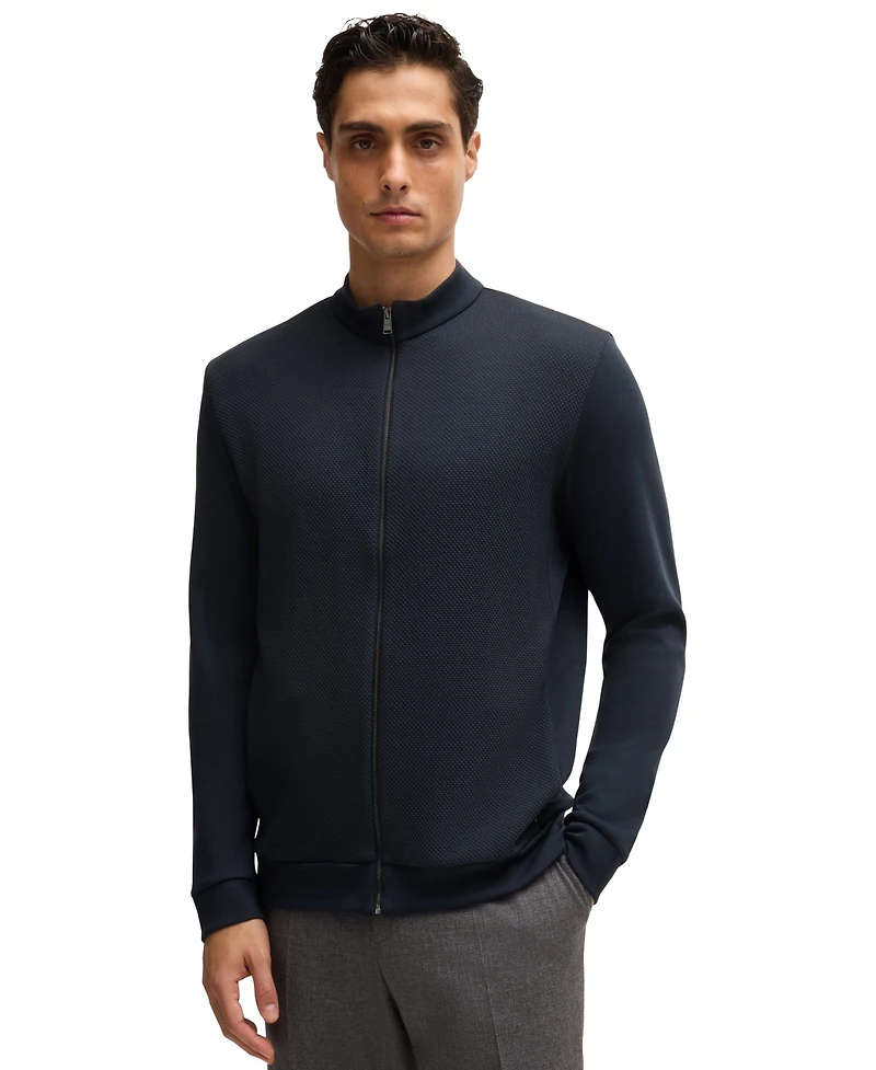 Boss Men's Cotton Zip-Up Sweatshirt