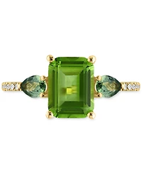 Lali Jewels Multi-Gemstone & Diamond (1/20 ct. t.w.) Ring 14k Yellow Gold