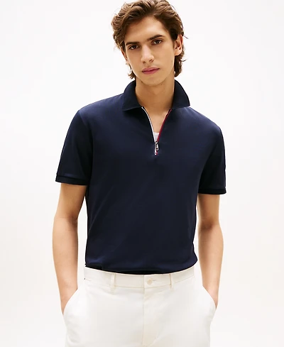Tommy Hilfiger Men's Regular-Fit Interlock Zip Polo Shirt