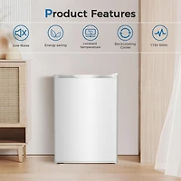 Cowsar Mini Compact Refrigerator with Freezer, 2.6 Cu.Ft. Single Door Adjustable Removable Shelves for Apartment/Dorm/Office