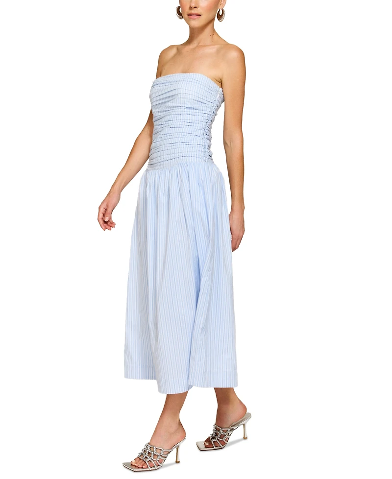 Line & Dot Women's Darra Striped Strapless Midi Dress