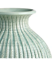 11" Graffio Petite Decorative Ceramic Handmade Artisan Ribbed Pattern Floral Vase All Seasons Spring Springtime Italian Centerpiece Home Living R