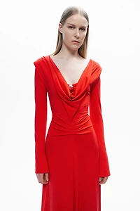 Nocturne Women's Padded Accessory Detailed Maxi Dress