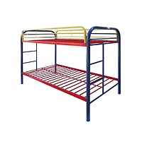 Sturdy Metal Bunk Bed with Guardrails and Built-In Ladder for Small Spaces