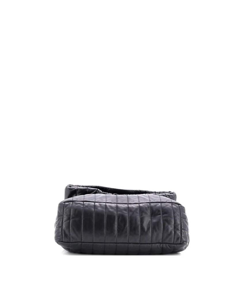 Pre-Owned Balenciaga Medium Monaco Chain Flap Shoulder Bag Quilted Leather