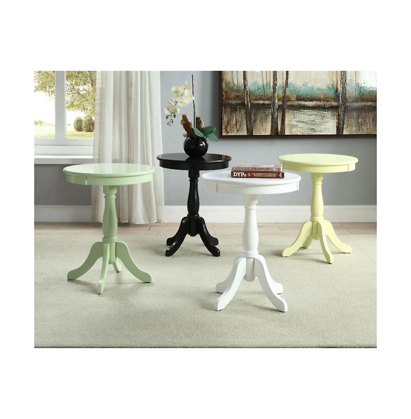 Wood Pedestal End Table – Classic Design for Side Table Use in Home Decor