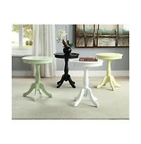 Wood Pedestal End Table – Classic Design for Side Table Use in Home Decor