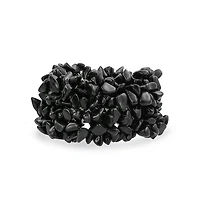 Bling Jewelry Big Chunky Multi Colors Crystal Chips Cluster Statement Wide Bracelet