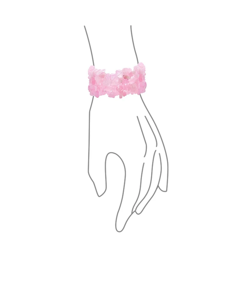 Bling Jewelry Big Chunky Multi Colors Crystal Chips Cluster Statement Wide Bracelet