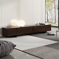 Solid Wood Tv Stand with 4 Sliding Tempered Glass Doors,Media Console, Entertainment Center