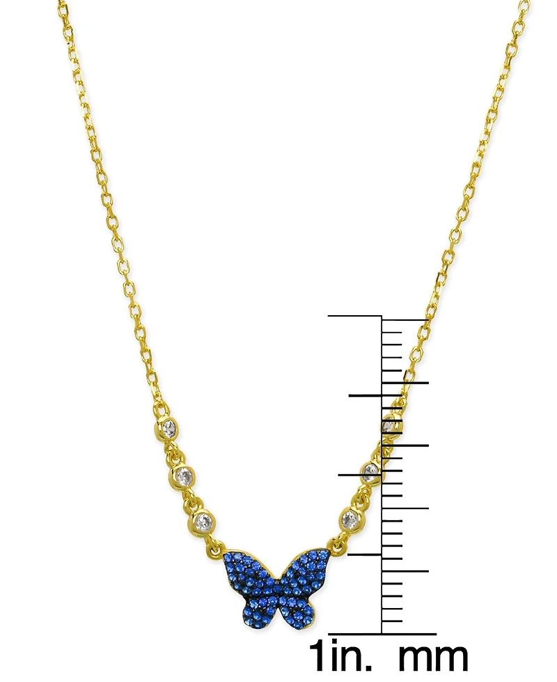Lily Nily Girls Sapphire Butterfly Necklace in 18K Gold over Sterling Silver