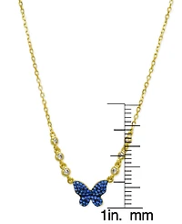 Lily Nily Girls Sapphire Butterfly Necklace in 18K Gold over Sterling Silver