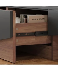 Uniquely designed Tv stand, media console with two drawers, wooden entertainment center