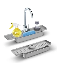 Cheer Collection Silicone Faucet Draining Mat with Soap Holder