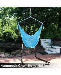 Caribbean Style Extra Large Hanging Rope Hammock Chair Swing for Backyard and Patio