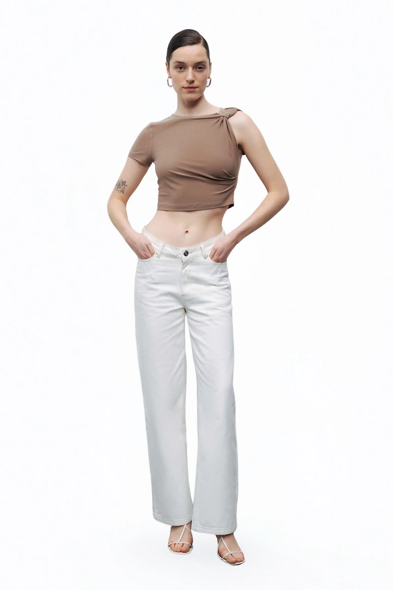 Nocturne Women's Crop Top with Twisted Detail