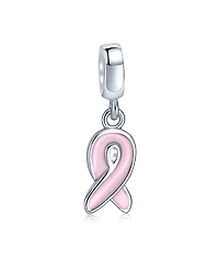 Bling Jewelry Radiant Pink Ribbon Hope Dangle Charm Bead - Sterling Silver European Bracelets