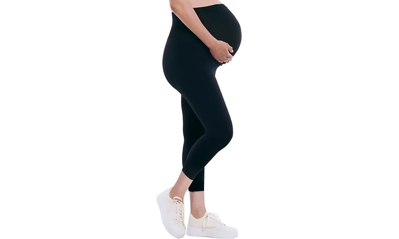 Motherhood Maternity Maternity Essential Stretch Secret Fit Over the Belly Crop Leggings - 2 Pack - Motherhood