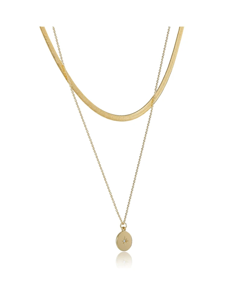 Jessica Simpson Gold-Tone Layered Chain Necklace with Star Pendant