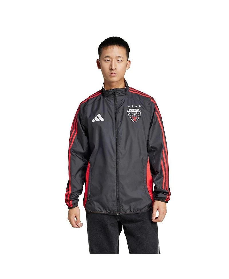 Adidas Men's Black/White D.c. United 2025 Anthem Reversible Full-Zip Jacket