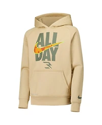 Nike Big Boys and Girls 3BRAND by Russell Wilson Tan All-Day Performance Pullover Hoodie
