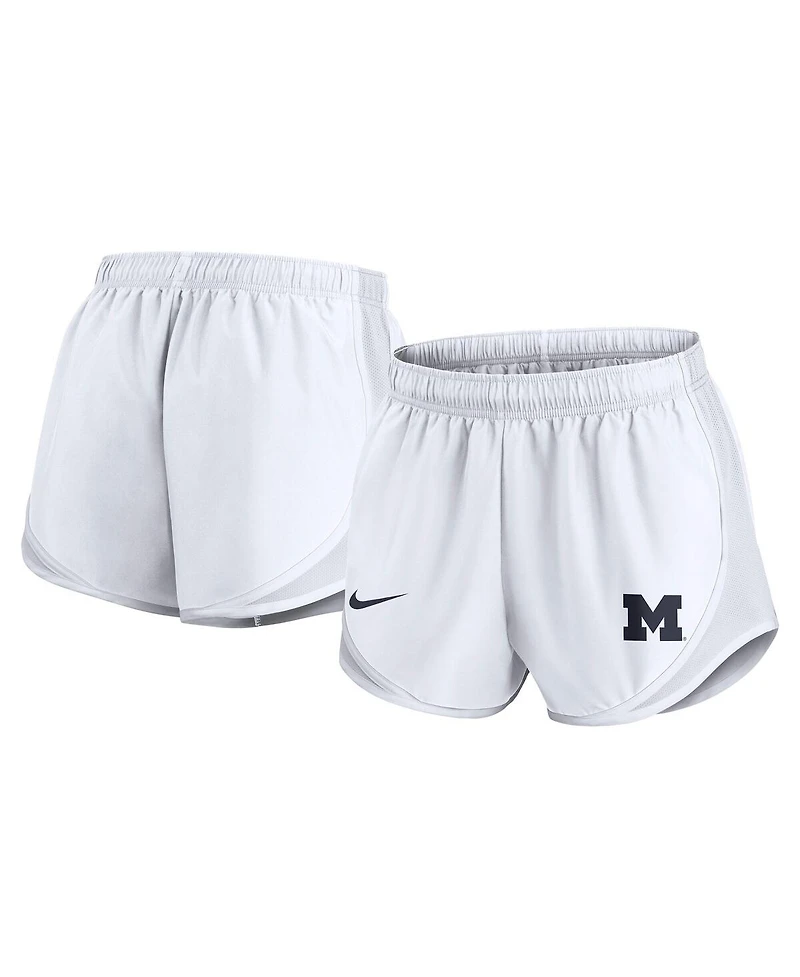 Nike Women's White Michigan Wolverines Performance Tempo Shorts