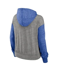 Nike Women's Heather Gray/Heather Royal Florida Gators Color-Block Legacy Pullover Hoodie