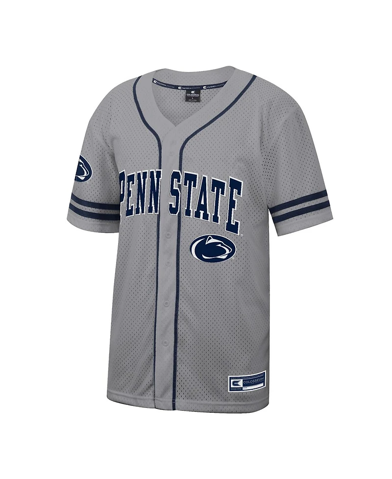 Colosseum Men's Gray Penn State Nittany Lions Free Spirited Baseball Jersey