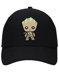 Lids Big Boys and Girls Black Guardians of the Galaxy Groot Chibi Adjustable Hat
