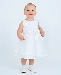 Rare Editions Baby Girls Tiered Pearl Sleeveless Dress