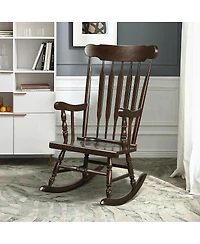 Rocking Chair with Solid Wooden Frame for Garden and Patio