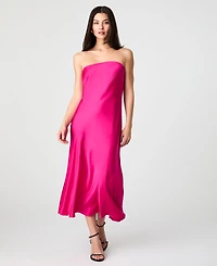 French Connection Women's Oona Satin Strapless Midi Dress
