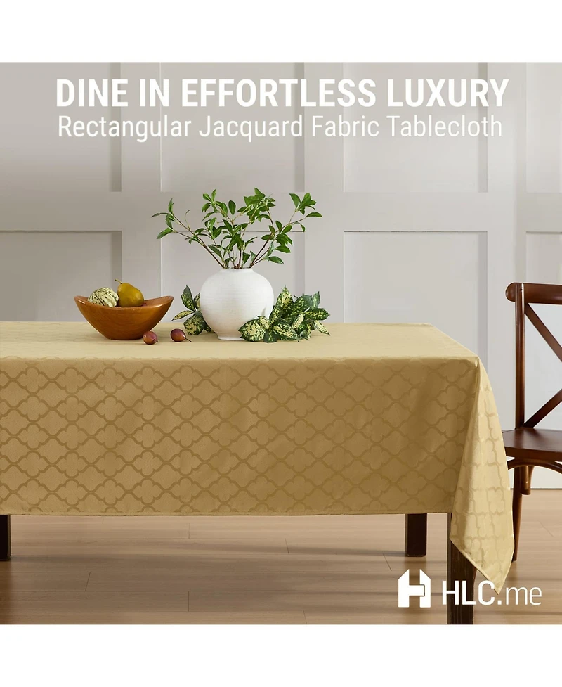 Hlc.me Modena Fabric Tablecloth, Jacquard Fabric Table Cloth for Rectangle Table, Advanced Water Resistance, Fade, Wrinkle