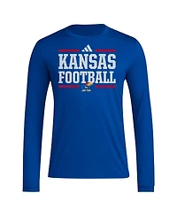 Adidas Men's Royal Kansas Jayhawks Locker Football Pre-Game Aeroready Long Sleeve T-Shirt