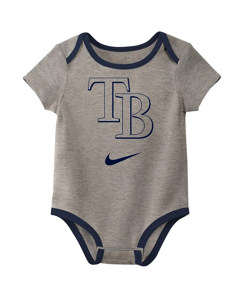 Nike Baby Boys and Girls 3-Pack Tampa Bay Rays Authentic Collection Bodysuit Set