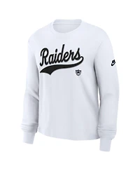 Nike Women's White Las Vegas Raiders Long Sleeve Boxy T-Shirt