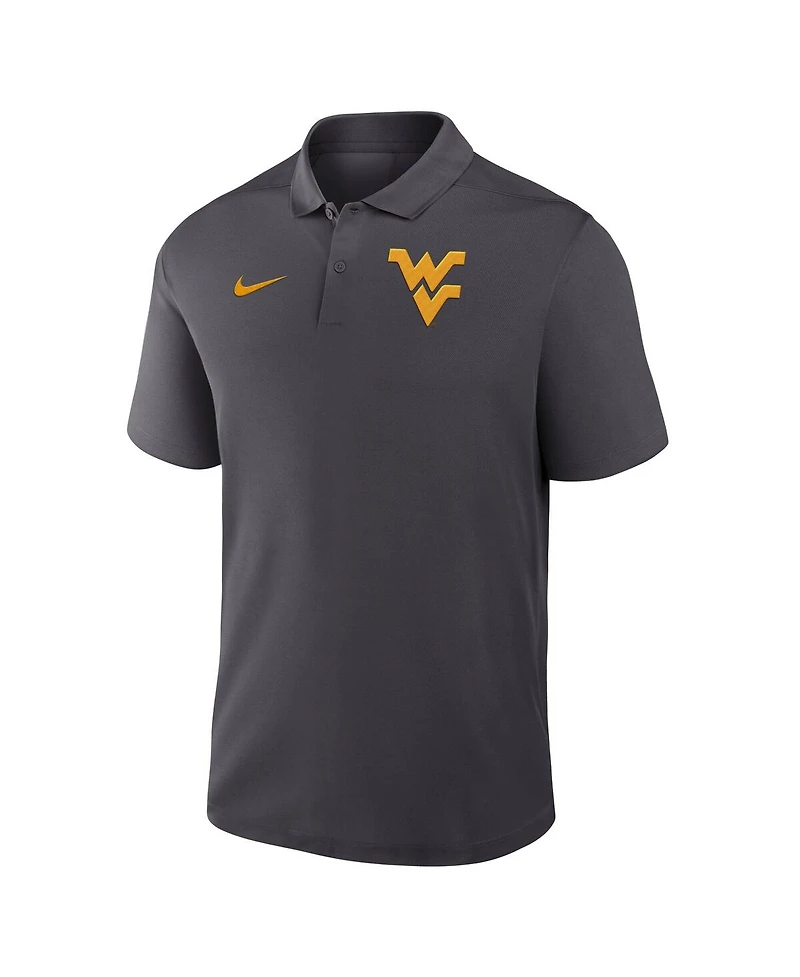 Nike Men's Anthracite West Virginia Mountaineers Primetime Victory Primary Logo Performance Polo Shirt