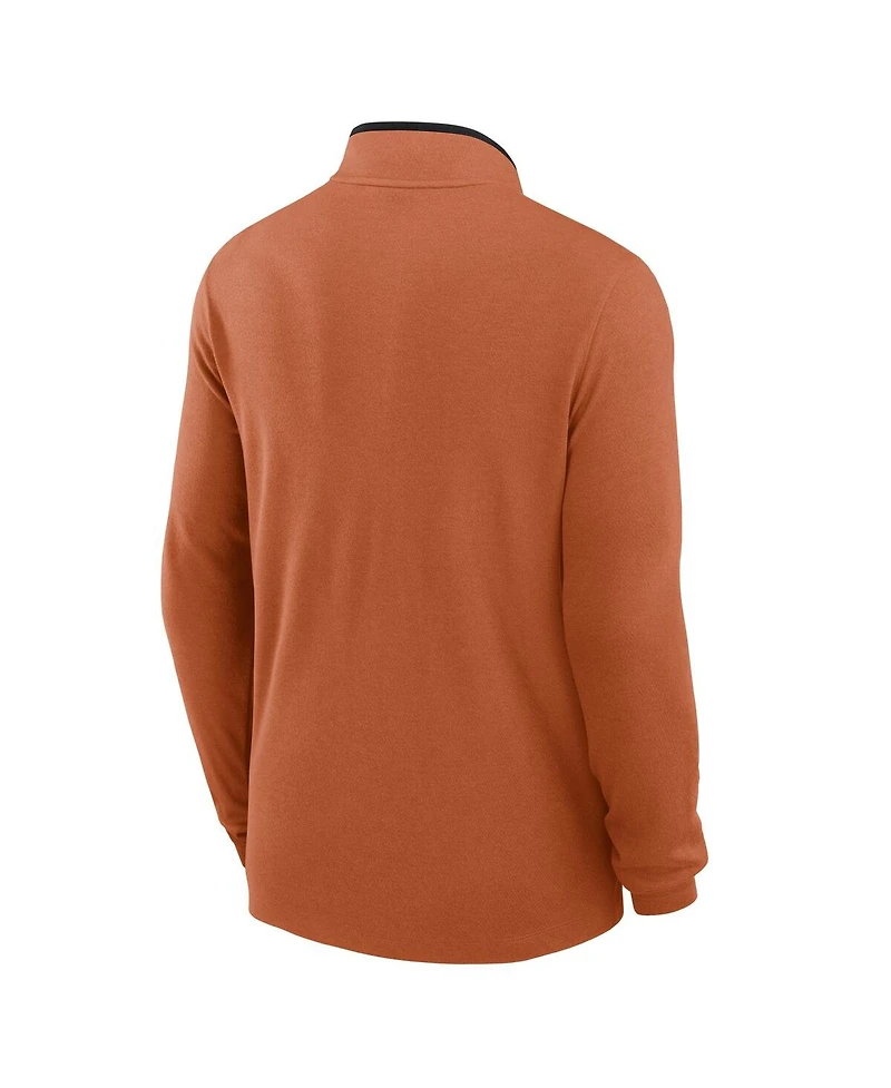 Nike Men's Burnt Orange Texas Longhorns Baseball Logo Victory Performance Half-Zip Pullover Hoodie