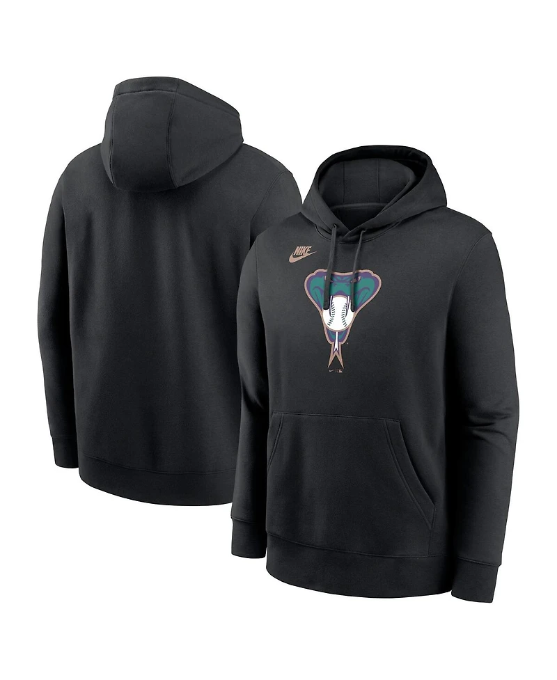 Nike Men's Black Arizona Diamondbacks Cooperstown Collection Logo Club Pullover Hoodie