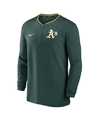 Nike Men's Green Athletics Authentic Collection Performance Half-Zip Top