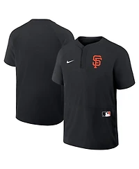Nike Men's Black San Francisco Giants Authentic Collection Raglan Short Sleeve Windshirt