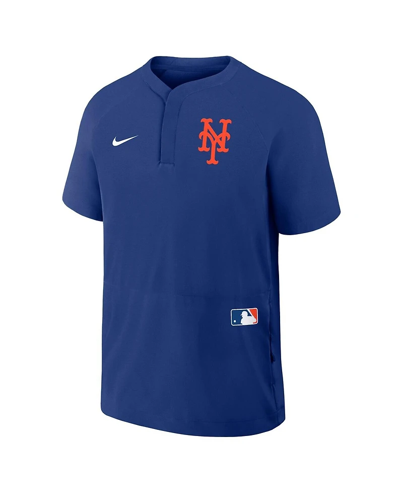Nike Men's Royal New York Mets Authentic Collection Raglan Short Sleeve Windshirt