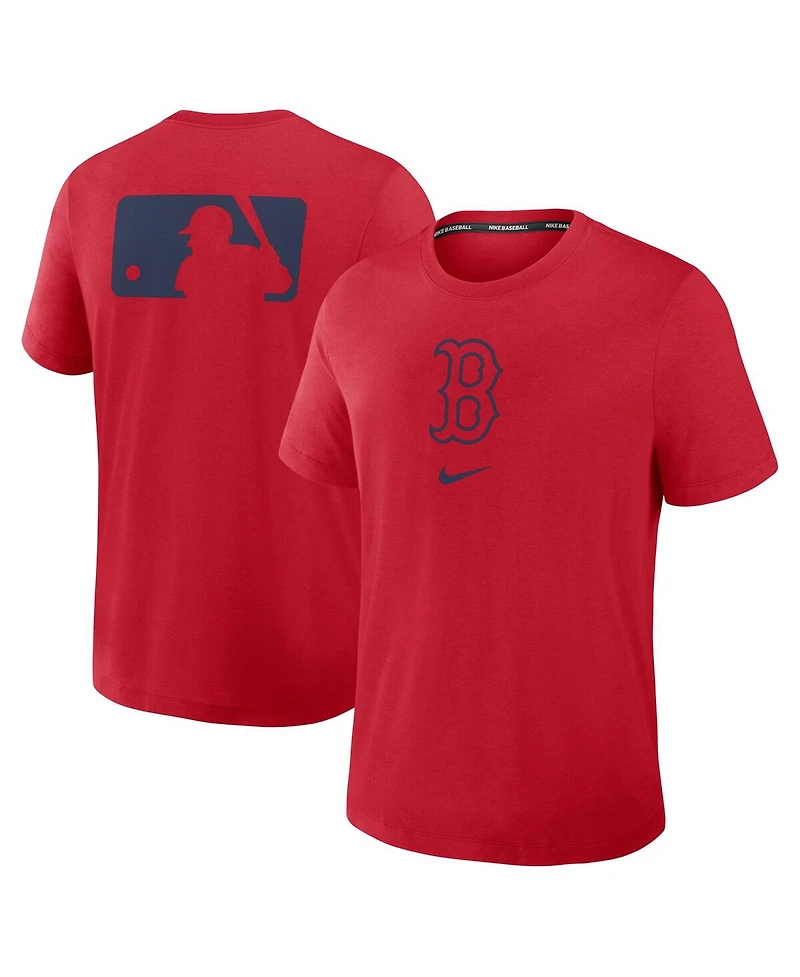 Nike Men's Red Boston Sox Authentic Collection Early Work Tri-Blend Performance T-Shirt