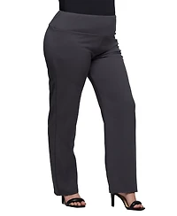 24seven Comfort Apparel Plus Comfortable Stretch High Waist Pants