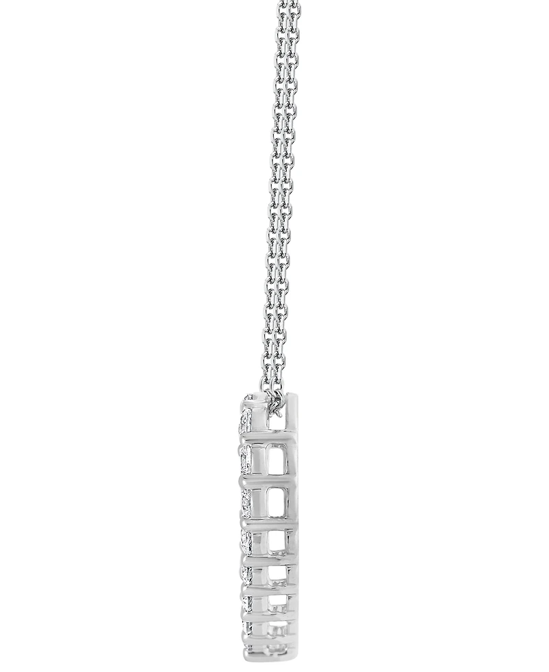 Diamond Heart Pendant Necklace (1 ct. t.w.) in 14k White Gold, 16" + 2" extender