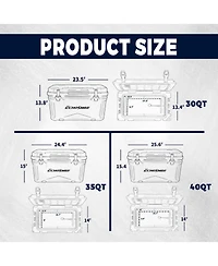 EchoSmile 30 Quart Rotomolded Cooler, Built to Stand up to The Rigors of The Journey