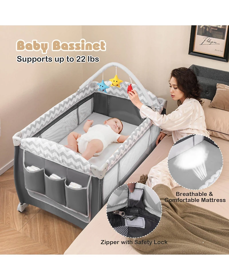 Costway Baby 3 in 1 Playard Portable Nursery Center
