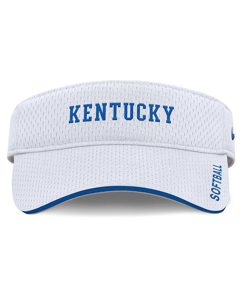 Nike Men's and Women's White Kentucky Wildcats 2025 Dugout Softball Ace Performance Adjustable Visor Hat